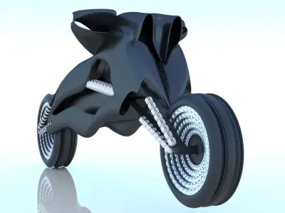 Motorcycle Bike Rocket SciFi Futuristic  3D model