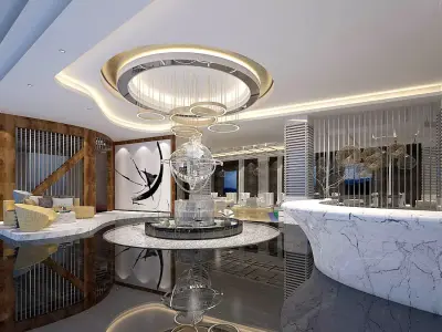 Business Restaurant - Coffee - Banquet  143 3D model