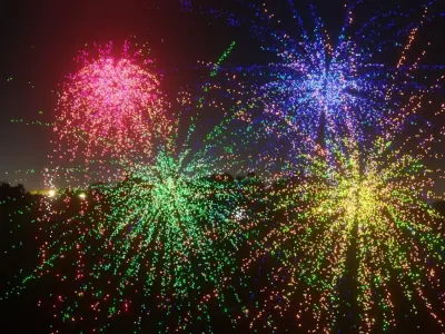 New Year Fireworks animation 3D model