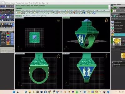 Architectural Monument Ring curosh 3D Printable Concept Ring 3D print model
