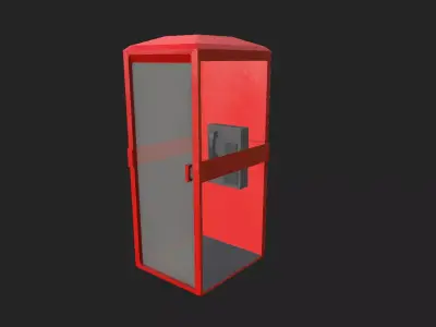 Low Poly Phone Booth Low-poly 3D model