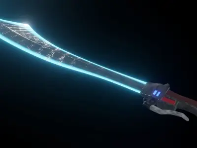 Sci-Fi Extendable Dao Sword Low-poly 3D model