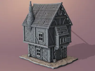 Medieval house 3D print model