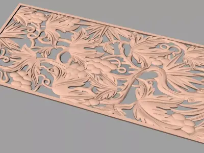 Door flower 3D relief STL Model for CNC woodworking carving E335 3D model