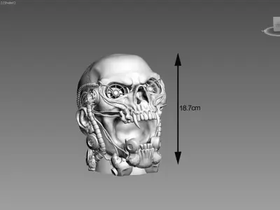 Electronic robot scream skull Headphone Stand 3D print model