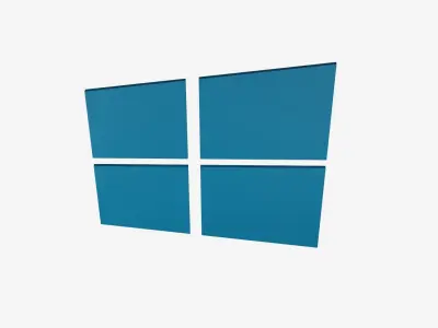 Microsoft Logo 3D Low-poly 3D model