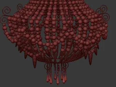 Mud Beaded Chandelier 3D model