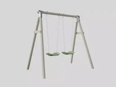 Wooden Swing - Playground Equipment 3D model