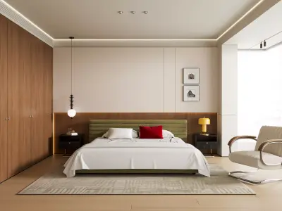 Modern Bedroom 3D Model 3D model