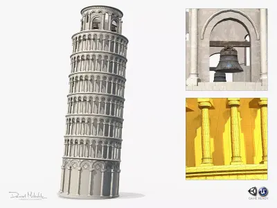 Pisa Tower PBR Low-poly 3D model