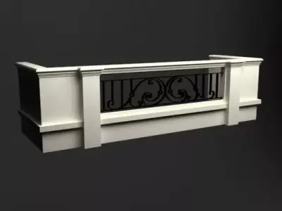 Balcony railing Low-poly 3D model