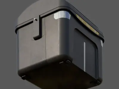 Spanish Yellow Recycling Bin  3D model