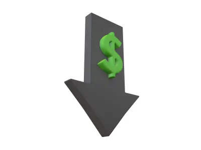 Price Down Symbol V1 002 Low-poly 3D model