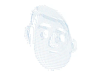 Man Face Holographic Image v1 001 Low-poly 3D model