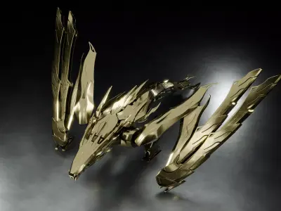 Golden Mecha Dragon 3D model