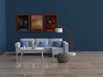 Living Room Low-poly 3D model
