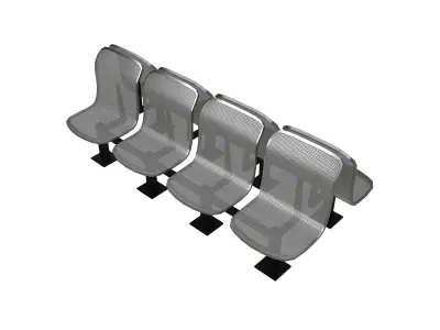 Public Seating v2 001 Low-poly 3D model