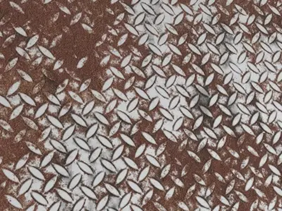 Rusty Metal Tread Plate Industrial PBR Seamless Texture