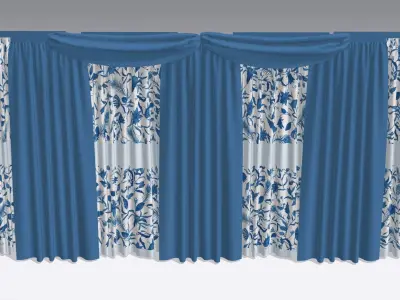 Curtain Low-poly 3D model