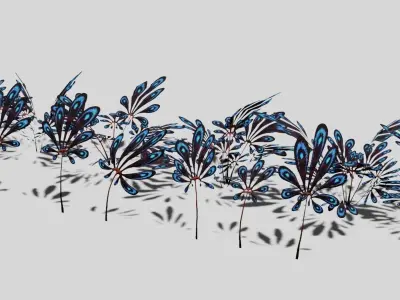 Glowing alien herbs 6 Low-poly 3D model