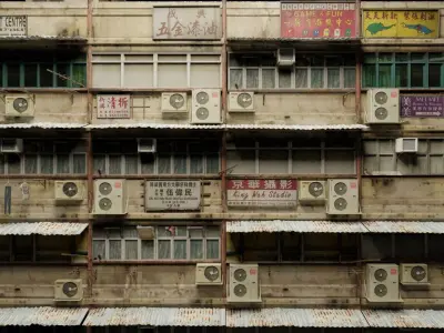 Atmospheric Detailed retro hong kong building modular Low-poly 3D model