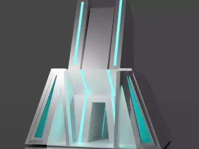 The Palace - 3 buildings sci-fi pack Low-poly 3D model