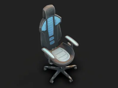 Sci Fi Lab Chair Low Poly Low-poly 3D model