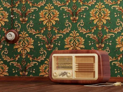 Vintage Radio Low-poly 3D model