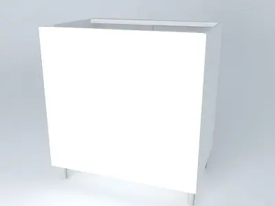 Straight corner desk 1 door Free 3D model