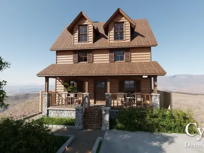 Modular Classic Style American House 6 Low-poly 3D model