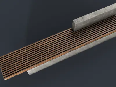 Modern Outdoor Bench 34 PBR Game Ready Low-poly 3D model