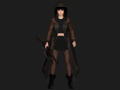 AAA 3D REALISTIC JAPANESE GIRL CHARACTER - MIZUKI THE ADVENTURER Low-poly 3D model