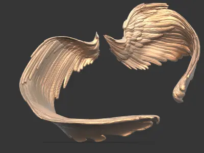 Arch Angel Curved Wings 3D print model