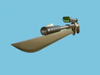 Sniper Gunblade 01 - Bronze Black - Weapon SciFi Design Low-poly 3D model