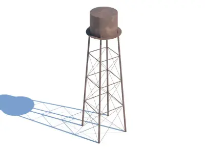 Steel Water Tower Free 3D model