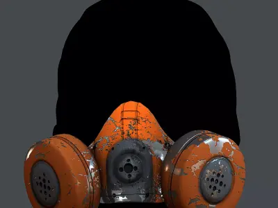 Gas mask helmet 3d model scifi Low-poly Low-poly 3D model Low-poly 3D model