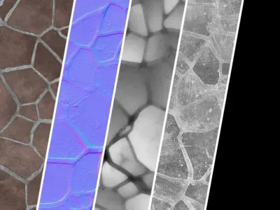 Pavement Materials 63- Sbsar Pbr 4k Seamless Texture