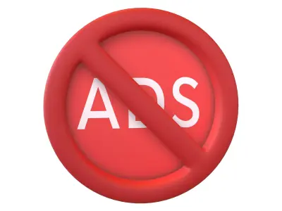No Ads Symbol V1 001 Low-poly 3D model