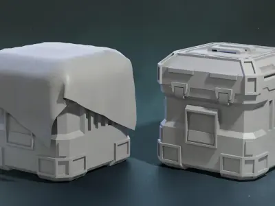 Scifi Crate Low-poly 3D model get