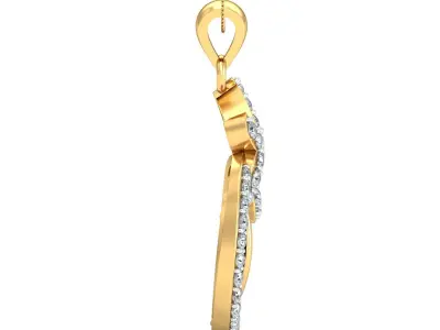 Yellow gold diamond pendent-P3 PS-03 3D print model