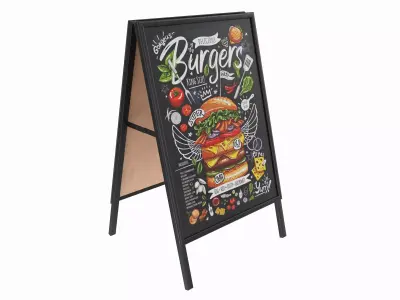 Dual Pavement Sign Poster 3D model