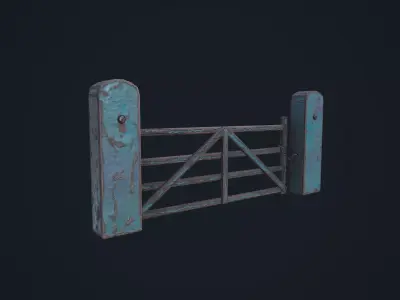Farm Gate Low-poly 3D model