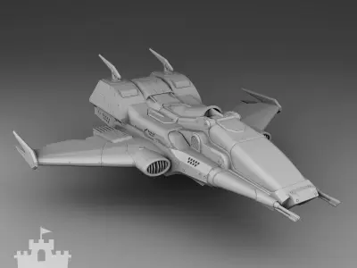 Space fighter 3D print model