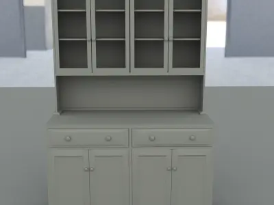 Cupboard wooden cabinet with doors and drawers 3D model purchase