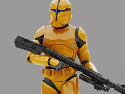 Clone Trooper   rigged character 3D model