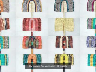 Handwoven Fans collection 3D Model Pack