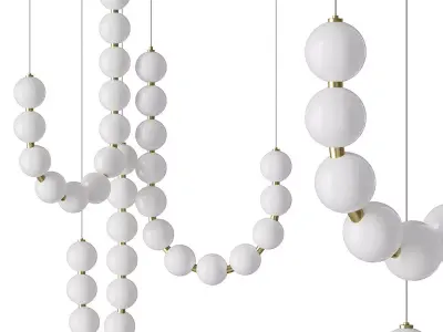 WOMO Pearl Brass Globe Chandelier 3D model