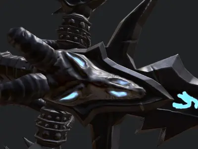Frostmourne sword with lights Low-poly 3D model
