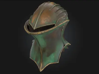 Bronze Knight Helm  Valor Cast in Metal 3D model