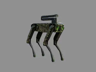 Robotic Dog with Arm - Low Poly PBR- Game Ready  Low-poly 3D model